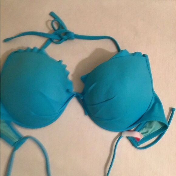 Victoria's Secret Neon Blue Push Up Bikini Top - Picture 3 of 5